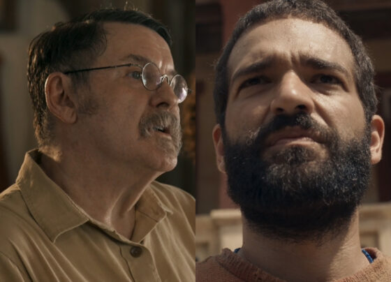 José Inocêncio (Humberto Carrão) e Belarmino (Antonio Calloni) em Renascer