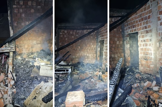 Casa foi incendiada após discussão entre o casal